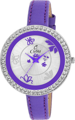 

Cubia CB-1280 New Studded purple round Watch Watch - For Girls