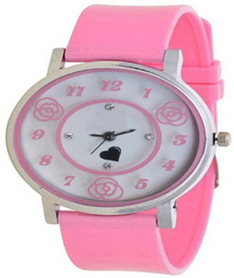 

Niyati Nx Rose Printed Dial Fancy Look Designer pink Strap Valentine Gift For Your Love For Women And Girls Watch - For Girls Watch - For Girls