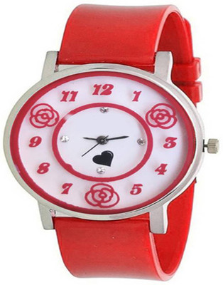 

Niyati Nx Rose Printed Dial Fancy Look Designer Red Strap Valentine Gift For Your Love For Women And Girls Watch - For Girls Watch - For Women