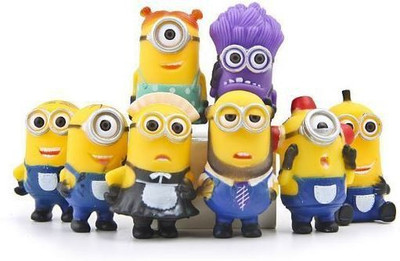 

ZenShanti Cute Minion Characters Toys Set for Kids | 8pc Set 5 cm Figure | Minion Collectible(Multicolor)