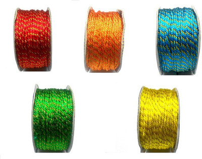 

GOELX Designer Fancy Dori Thread Rolls Bundle for Jewellery Making/Craftsworks/Diy Projects/Apparel Designing Pack5-3