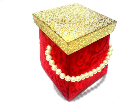 

GOELX esigner Perfect Velvet Pearl Gift Box For Valentines Day/Birthday/Anniversary/Any Gift Ideas (Red)