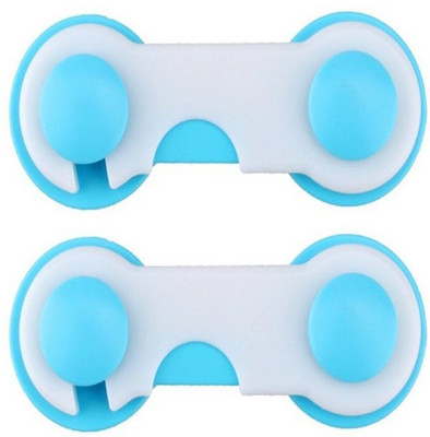 

Kuhu Creations  Kids Safety Lock for Drawer Fridge Cabinet And Many other appliances or furniture. (2 Units, Blue Hook Plastic)(Blue)