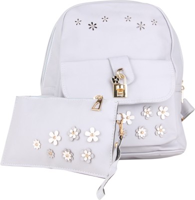 

Ravi Collections Grey Flower Backpack Set Backpack(Grey, 4 L)