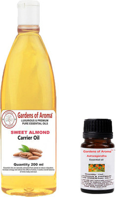 

Gardens Of Aroma Ashwagandha Essential Oil And Sweet Almond Carrier Oil(210 ml)