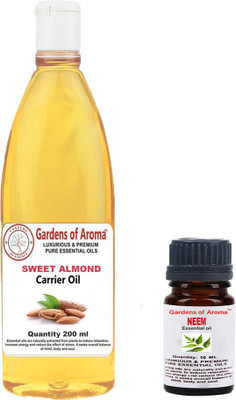 

Gardens Of Aroma Neem Essential And Sweet Almond Carrier Oil(210 ml)