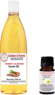 

Gardens Of Aroma NimbuTulsi Essential Oil And Sweet Almond Carrier Oil(210 ml)