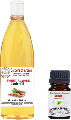 

Gardens Of Aroma Vetiver Essential Oil And Sweet Almond Carrier Oil(210 ml)