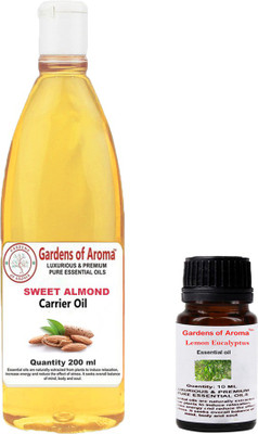 

Gardens Of Aroma LemonEucalyptus Essential Oil And Sweet Almond Carrier oil(210 ml)