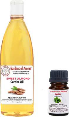

Gardens Of Aroma Basil Essential Oil And Sweet Almond Carrier Oil(210 ml)