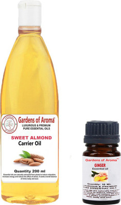 

Gardens Of Aroma Ginger Essential Oil And Sweet Almond Carrier Oil(210 ml)