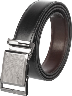 

Urban Alfami Men Formal, Casual, Party Black Artificial Leather Reversible Belt, Texas black 01