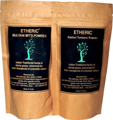

Etheric Kasturi Turmeric + Multani Mitti ( Fuller's Earth) Powder Combo(200 g)