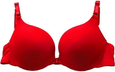 Innersence Women's T-Shirt Heavily Padded Bra Women T-Shirt Heavily Padded Bra(Red)