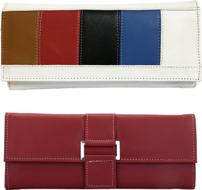 

Lady bar Casual Maroon, White Clutch