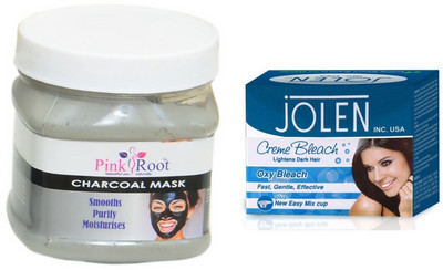 

Jolen Oxy Crème Bleach 35g, Pink Root Charcoal Mask 500ml(Set of 2)