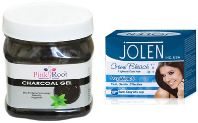 

Jolen Oxy Crème Bleach 35g, Pink Root Charcoal Gel 500ml(Set of 2)