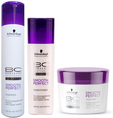 

Schwarzkopf BC Bonacure Smooth Perfect Shampoo (250ml) + Conditioner (200ml) + Hair Mask (200ml) (Pack of 3)(Set of 3)