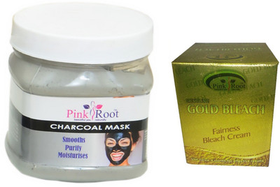 

Pink Root Gold Bleach 50g, Charcoal Mask 500ml(Set of 2)