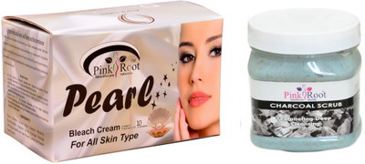 

Pink Root Pearl Bleach 250g, Charcoal Scrub 500ml(Set of 2)