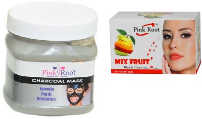 

Pink Root Mix Fruit Bleach 50g, Charcoal Mask 500ml(Set of 2)