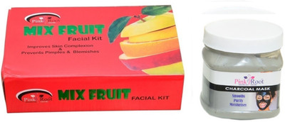 

Pink Root Mix Fruit Facial Kit 83g, Charcoal Mask 500ml(Set of 2)