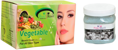 

Pink Root Vegetable Bleach 250g, Charcoal Scrub 500ml(Set of 2)