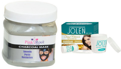 

Jolen Gold Crème Bleach 35g, Pink Root Charcoal Mask 500ml(Set of 2)