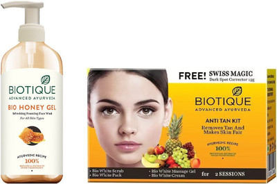 

BIOTIQUE BIO Bio Honey Gel Face Wash, Bio Anti Tan Facial Kit(Set of 2)