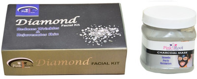 

Pink Root Diamond Facial Kit 83g, Charcoal Mask 500ml(Set of 2)