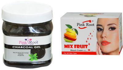 

Pink Root Mix Fruit Bleach 50g, Charcoal Gel 500ml(Set of 2)