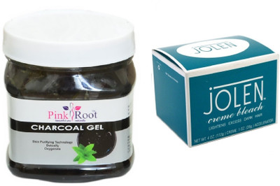

Jolen Crème Bleach 35g, Pink Root Charcoal Gel 500ml(Set of 2)