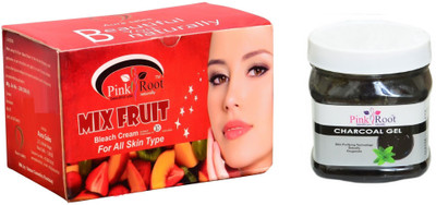 

Pink Root Mix Fruit Bleach 250g, Charcoal Gel 500ml(Set of 2)
