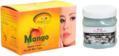 

Pink Root Mango Bleach 250g, Charcoal Scrub 500ml(Set of 2)