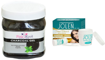 

Jolen Gold Crème Bleach 35g, Pink Root Charcoal Gel 500ml(Set of 2)