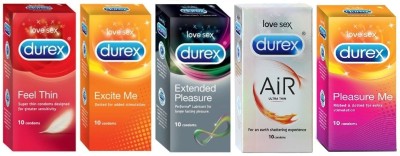 

Durex All-in-one - Five Variants Pack Condom(Set of 5, 50S)