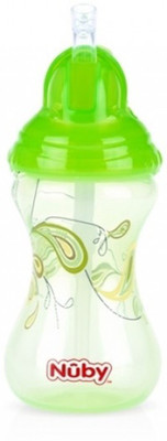 

Nuby Click it flip it straw cup- 300ml - plastic(Green)