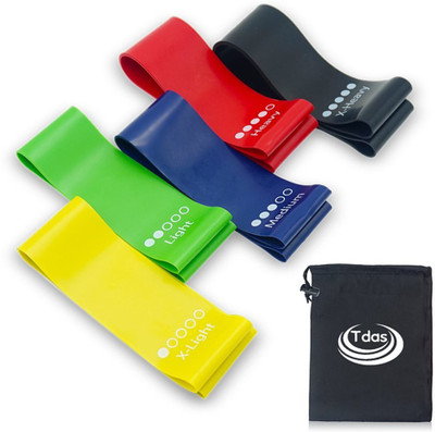 

Tdas 4 Resistance Band(Multicolor, Pack of 1), Black;green;red;yellow