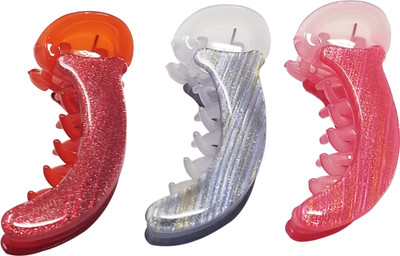 

Evolution XS Dolphin Clips Lining Shiny Fall Shades Pack of 3 Banana Clip(Multicolor)
