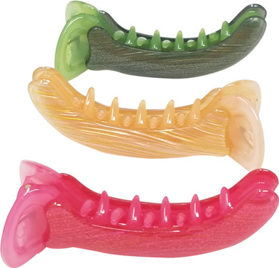 

Evolution Medium Dolphin Clips Lining Shiny Fall Shades Pack of 3 Banana Clip(Multicolor)