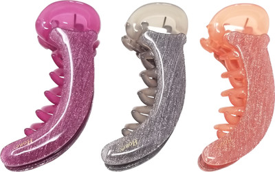 

Evolution XS Dolphin Clips Lining Shiny Spring Shades Pack of 3 Banana Clip(Multicolor)