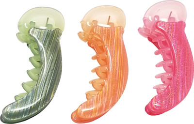 

Evolution XS Dolphin Clips Lining Shiny Spring Shades Pack of 3 Banana Clip(Multicolor)