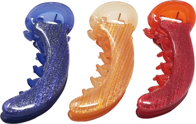 

Evolution XS Dolphin Clips Lining Shiny Autum Shades Pack of 3 Banana Clip(Multicolor)