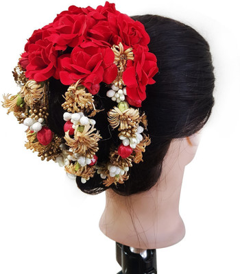 

Raaya Gajra Red Hair Bun Juda Accessores for Women Bun(Red)