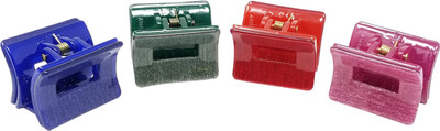 

Evolution Medium Claw Clips Rectangle Grip Glitter Trendy Pack of 4 Hair Claw(Multicolor)