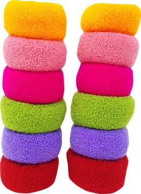 

Evolution Small Thick Rubberbands Cottonwool, Extra Soft Bun,Ponytail Holders MultiColored Pair Pack of 12 Rubber Band(Multicolor)