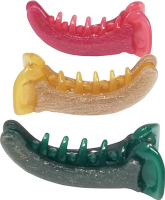 

Evolution XS Dolphin Clips Lining Shiny Fall Shades Pack of 3 Banana Clip(Multicolor)