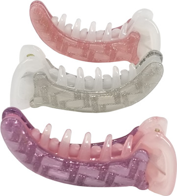 

Evolution XS Dolphin Clips Blocks Print Shiny Winter Shades Pack of 3 Banana Clip(Multicolor)