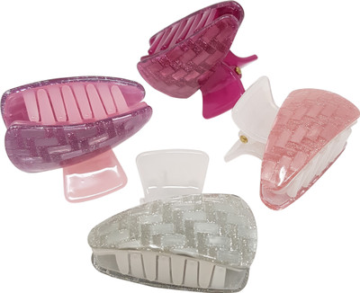 

Evolution Medium Claw Clips Exclamation Grip Glitter Rose Pack of 4 Hair Claw(Multicolor)