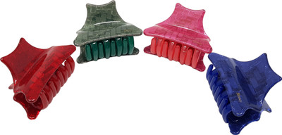 

Evolution Medium Claw Clips Star Shape Glitter Trendy Pack of 4 Hair Claw(Multicolor)